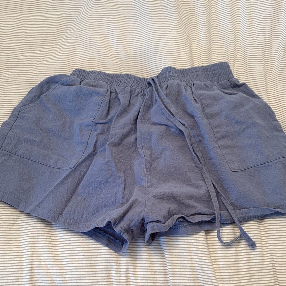 SHEIN Lavender Blue Elastic Waist Drawstring Shorts